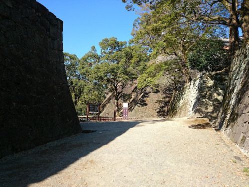 須戸口門から熊本城城内に入るとどっちに行こうか迷う