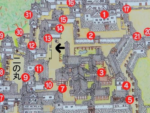 福山城 「12」　人質櫓跡～鐘櫓(鐘撞堂)