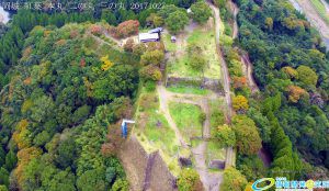 九州大分 岡城の紅葉情報 2017 本丸 二の丸 三の丸の紅葉 ドローン撮影（写真）20171027