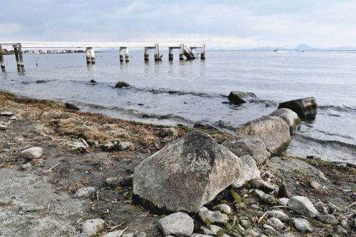 これは、行かねば・・・。　　坂本城址(石垣)